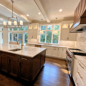 Wide Kitchen View from Island to Range