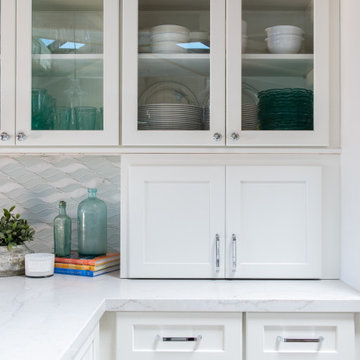 White Ocean Themed Kitchen Design in Remodel