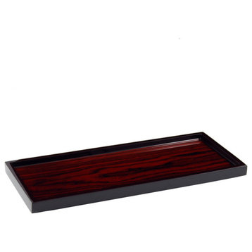 Rosewood Inlay Lacquer Long Vanity Tray