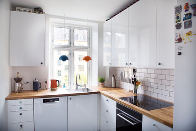 This is an example of a scandinavian kitchen in Copenhagen.