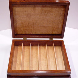 Custom exotic wood jewelry/valet box - Dresser Valets And Organizers