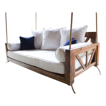 Avery Wood Porch Swing Bed, Tuscany Finish, Twin Mattress Size