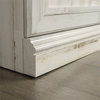 Pemberly Row 3-Shelf Modern Engineered Wood Bookcase w/Hidden Storage in White