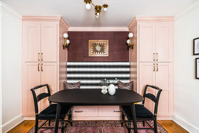Example of an eclectic dining room design in Charlotte