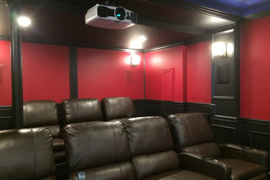 Inspiration for a contemporary home theatre in DC Metro.
