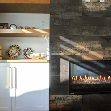 Feature Wall with Linear Fireplace | Thorold, Ontario