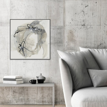 "Monochrome Diaspora III" Floater Framed Painting Print on Canvas