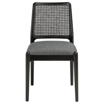 Safavieh Reinhardt Rattan Dining Chair, Grey/Black
