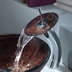 Kraus Callisto Glass Vessel Sink With PU-MR Chrome GV-570 - Bathroom Sinks