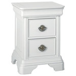 Bentley Designs - Chantilly White Furniture 2-Drawer Bedside Cabinet - Chantilly White Painted 2 Drawer Bedside Cabinet offers a contemporary rework of classic French styling which effortlessly combines bold character with subtle attention to detail that results in a range that is, quite simply, beautiful. Chantilly is an exquisitely grand range that will add an opulent touch to any room.