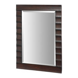 Xylem Wave Dark Expresso Bathroom Mirror - Bathroom Mirrors