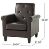 GDF Studio Barzini Leather Club Chair, Brown