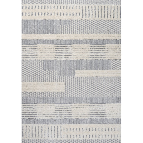 Kerstin Geometric High-Low Cream/Gray 5'x8' Area Rug