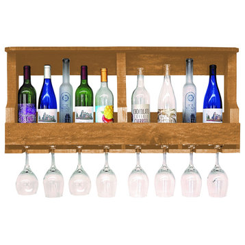 Farmhouse 10-Bottle Wine Shelf, Golden Oak