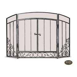 Renaissance Screen in Brushed Pewter - Fireplace Accessories