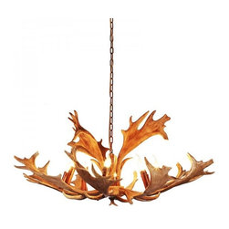 8 Lights Rustic Resin Antler Chandelier - Chandeliers