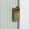 30"x78" Frameless Shower Door, Single Fixed Panel Fluted Radius, Polished Brass, 30" Right