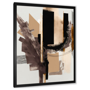 Warm Watercolor Abstract I Framed Print, 24x32, Black
