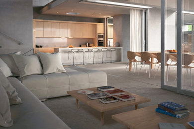 Inspiration for a large contemporary home design remodel in Houston