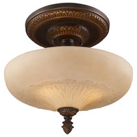 Restoration 3 Light Semi-Flush Mount in Golden Bronze