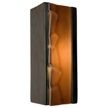 A19 RE118 River Rock 1 Light Wall Washer Sconce - Gunmetal and Rosewood