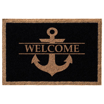 Anchor Welcome' Infinity Custom Doormat, Black, 3'x6'