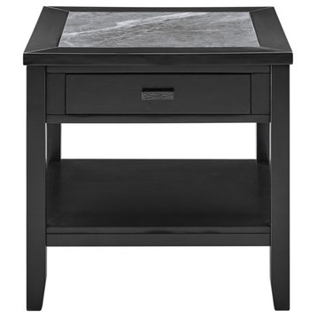 Garvine Gray Stone Top End Table