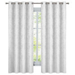Royal Tradition - Bali 2PC Blackout Abstract Grommet Curtains, White, 108"x96" - Bali 100% Blackout Curtains were woven in modern wallpaper abstract theme with thermal insulating triple pass back coating to create a total blackout drapes. An Upscale modern wallpaper design was converted into jacquard woven fabric to bring this theme to life on fabric. To create a total blackout effect the back side of the fabric went through 3 stages of coating each at different time intervals. This drape can help in reduction of energy costs. It saves on heating and cooling costs by blocking sunlight from entering in summer time and it keeps heat from escaping during winter.