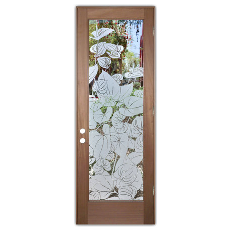 Front Door - Anthurium - Mahogany - 36" x 96" - Knob on Left - Pull Open