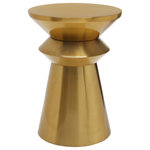 Meridian Furniture - Jai Rich Gold Metal End Table - Give your room a striking new accent with this Jai end table. Part sculpture and work of art and part utilitarian household essential, this table is made from iron for lasting beauty and ongoing performance. A brushed gold finish lends it a rich, upscale vibe that's perfect for holding a vase of flowers, potted plant, or your favorite framed print.