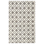 Jaipur Living - Jaipur Living Bosc Indoor/Outdoor Trellis Ivory and Black Area Rug 9'x12' - Contemporary and versatile, the eco-friendly Rebecca collection offers a sophisticated look to high-traffic areas and outdoor spaces. The kilim-inspired Bosc area rug delivers a bold, pattern-rich accent to patios, kitchens, and dining rooms with its ultra-durable hand-woven PET yarn. The dynamic black and ivory colorway lends a vivid palette to the eclectic diamond lattice pattern.