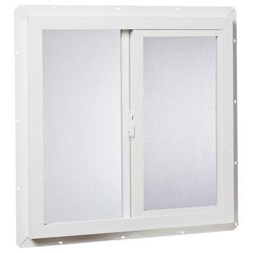 24x24 Vinyl Utility Left, Hand Sliding Window with Dual Pane Insulated Glass