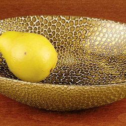 Antique Gold Leaf Plated Snakeskin Oval Bowl - Products