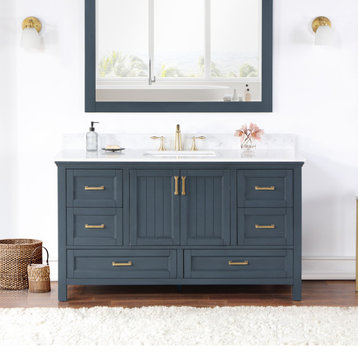 Isla Single Bathroom Vanity Set, Classic Blue, 60, Without Mirror