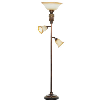 Brown Glass Coastal Floor Lamp, 70x19