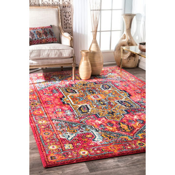 nuLOOM Tribal Cartouche Medallion Area Rug, Pink, 4'x6'