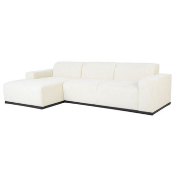 Nuevo Furniture Leo Left Arm Chaise Sectional Sofa in Coconut