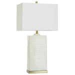 StyleCraft - Choi Table Lamp Gloss Finish on Ceramic With Brass Accents Off-White Shade, Ivory - Place this beautiful table lamp in your home and watch it light up your space with style. This ceramic lamp is finished in a high-end crackled cream gloss and features an off-white fabric lamp shade that goes perfect in any setting.