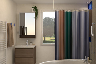 Exemple d'une salle de bain tendance.