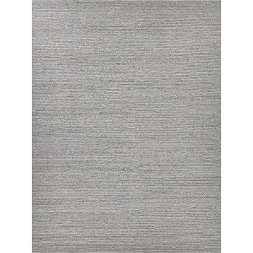 Lauryn Handwoven Wool and Polyester Gray Area Rug, 10'x14'