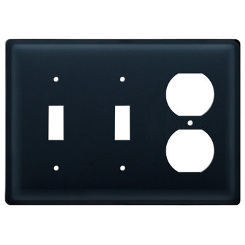 Double Switch and Single Outlet Cover, Plain