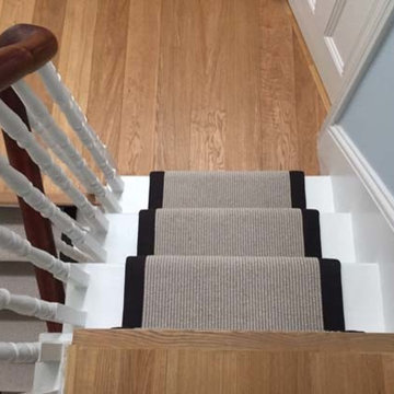 Grey Carpet with Black Border to Stairs