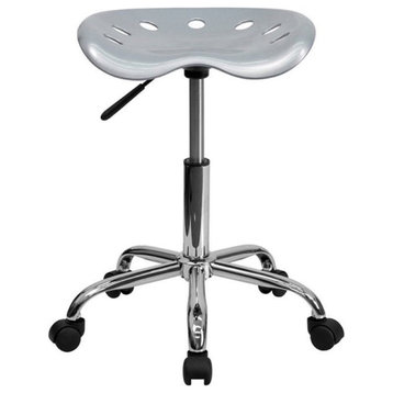 Scranton & Co Adjustable Bar Stool with Chrome Base in Silver