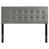 Modway Emily King Biscuit Tufted Performance Velvet Headboard in Gray