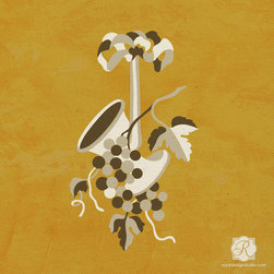 Fruit of the Vine Trophy Fall Stencil - Wall Stencils