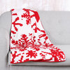 NOVICA Christmas Fantasy In Poppy And Reversible Knit Throw