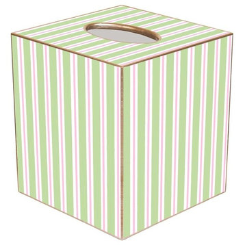 TB1145 - Green & Pink Stripe Tissue Box Cover