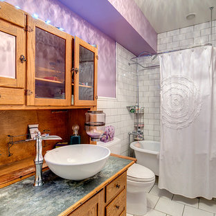 Landhausstil Badezimmer mit Zink-Waschbecken/Waschtisch Ideen, Design