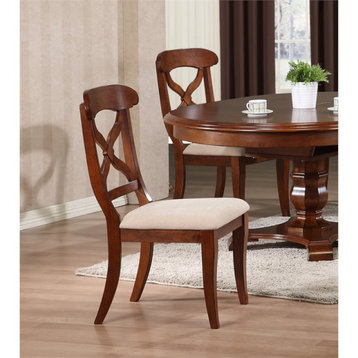 Sunset Trading Andrews 18.5" Wood Dining Chairs in Chestnut Brown (Set of 2)