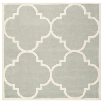 Safavieh Chatham Collection CHT730 Rug, Grey/Ivory, 7' Square